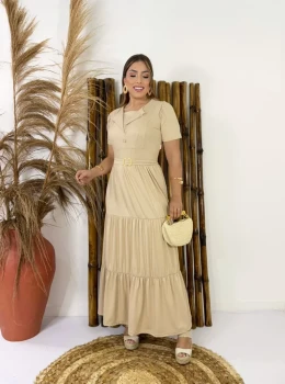 Vestido Longo “Graça” Canelado