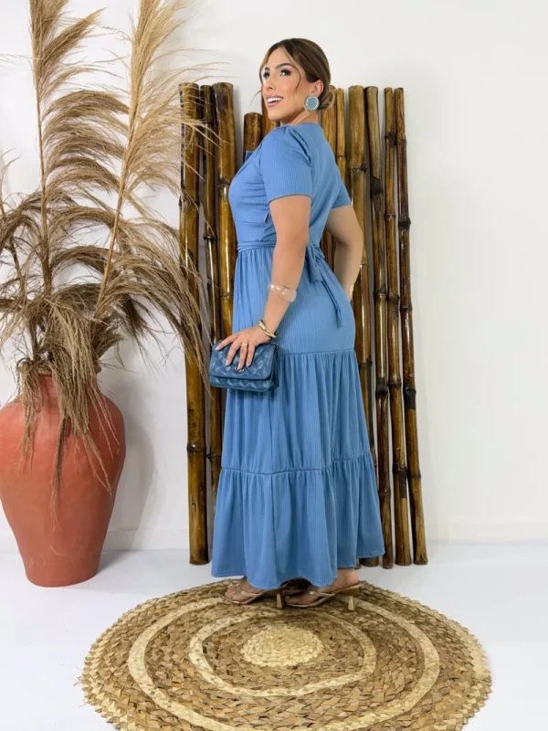 Vestido Longo “Graça” Canelado