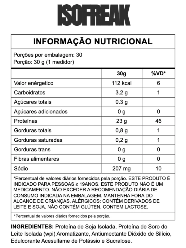 ISOFREAK PROTEIN ISOLADA CHOCOLATE 900G 3VS