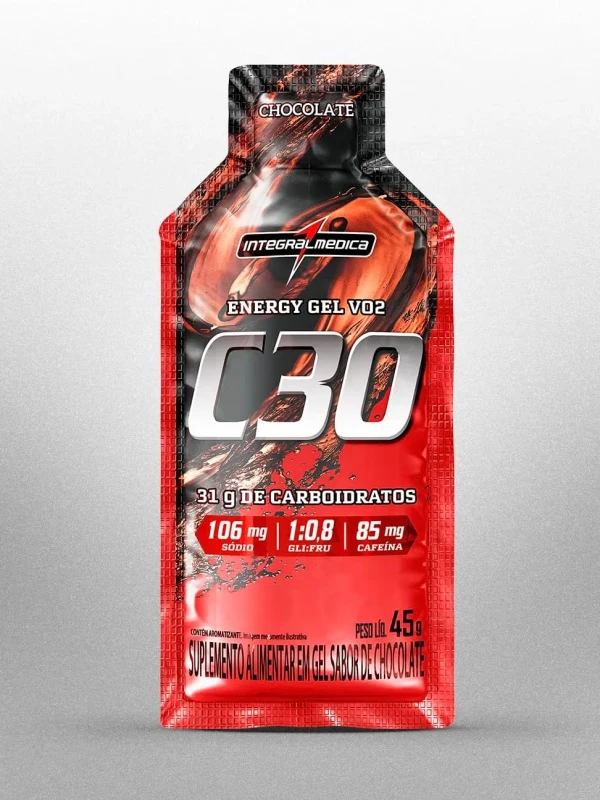 GEL VO2 ENERGY GEL C30 C/ CAFEÍNA 45 g CHOCOLATE - INTEGRALMÉDICA 1UNID