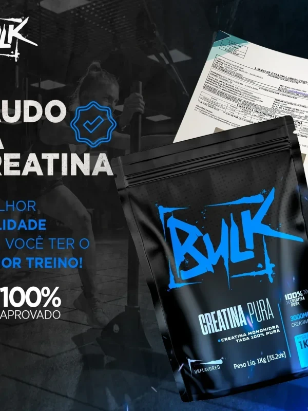 CREATINA BULK NUTRITION 1kg 100% PURA LAUDADA