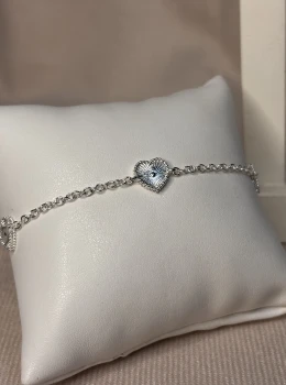 Pulseira coração prata