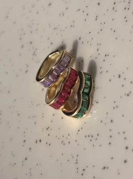 Piercing Coração (Roxo, Rosa e Verde)
