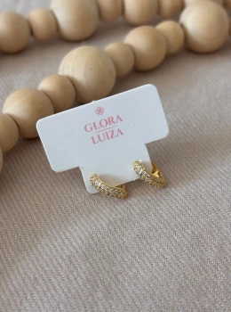 Argola Oval com Zircônia