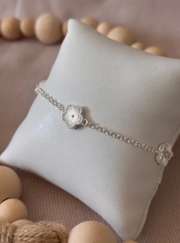 Pulseira 3 flores renda italiana