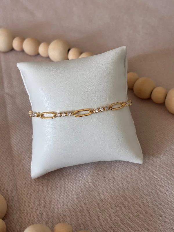 Pulseira elos com zircônia