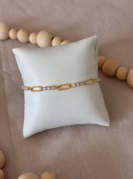 Pulseira elos com zircônia