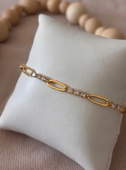 Pulseira elos com zircônia
