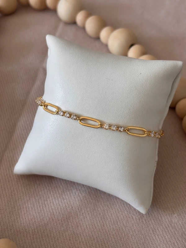Pulseira elos com zircônia