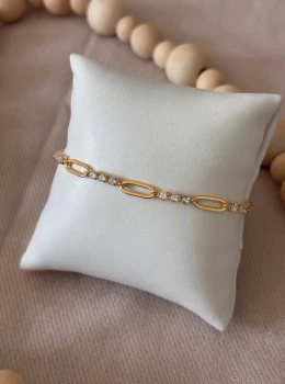 Pulseira elos com zircônia