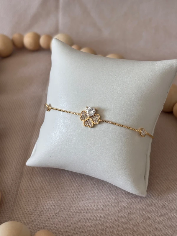 Pulseira Trevo com Pedra