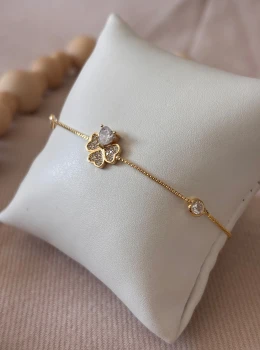 Pulseira Trevo com Pedra
