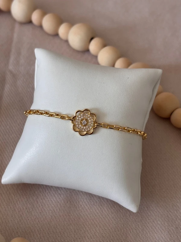 Pulseira Elo Cartier com Flor