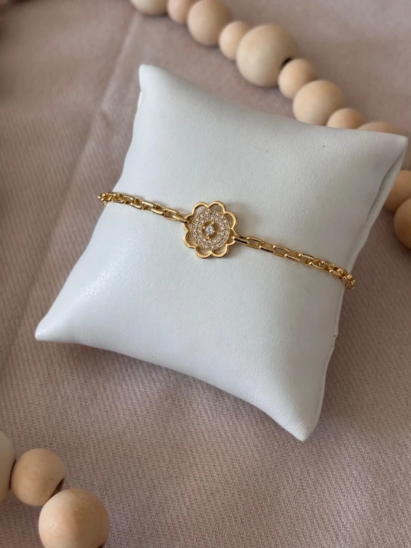 Pulseira Elo Cartier com Flor