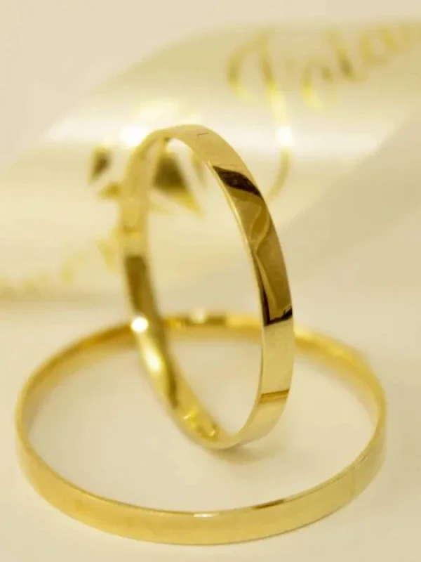 Aliança Ouro 18k Reta 2mm