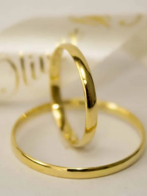 Aliança Ouro 18k Abaulada 2mm