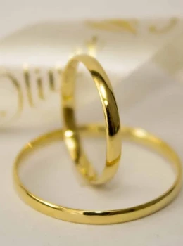 Aliança Ouro 18k Abaulada 2mm