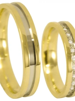 Aliança ouro 18k 4mm Bodas prata