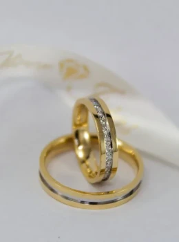 Aliança ouro 18k 4mm Bodas prata