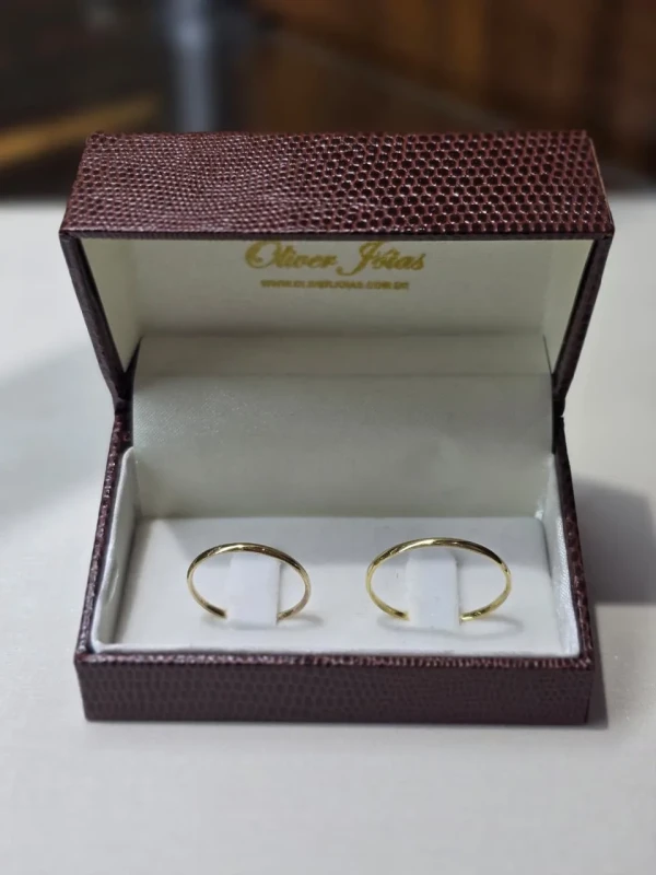 Aliança ouro 18k 1,5mm o par