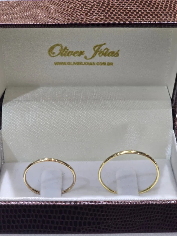 Aliança ouro 18k 1,5mm o par