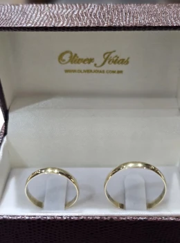 Aliança ouro 18k 3mm o par