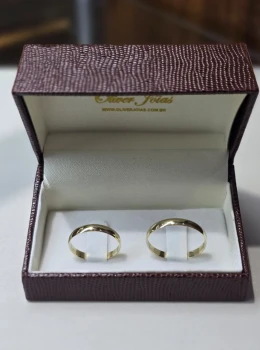 Aliança ouro 18k 3mm o par