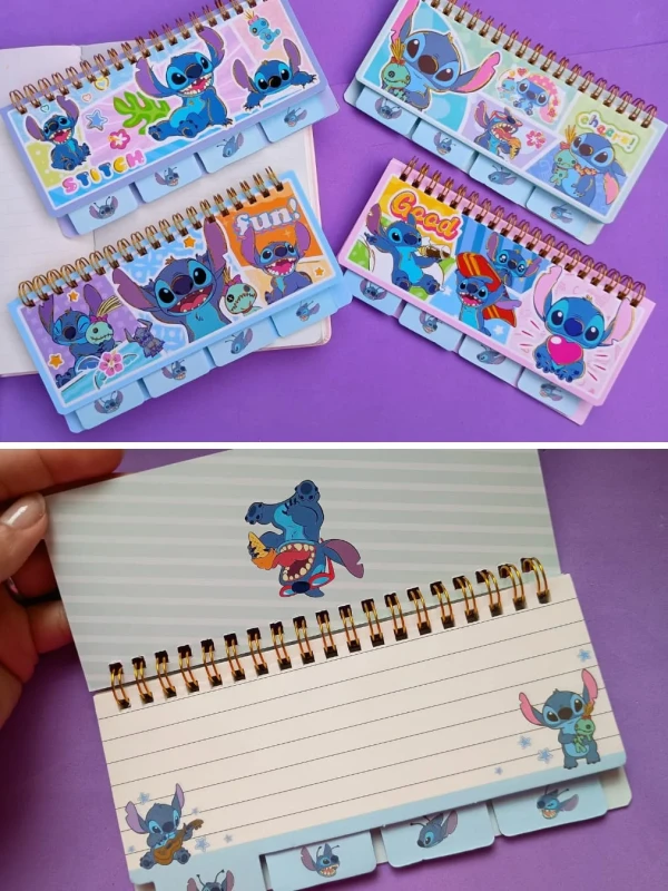 Caderninho Stitch Divisórias Emocionais Decorado