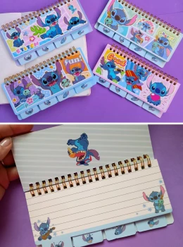 Caderninho Stitch Divisórias Emocionais Decorado