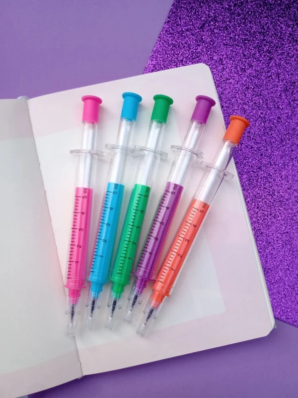 Caneta seringa neon