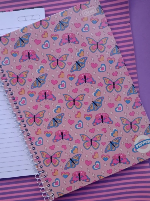 Caderno Borboletas 1 matéria tilibra
