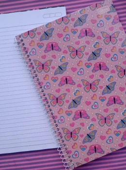 Caderno Borboletas 1 matéria tilibra