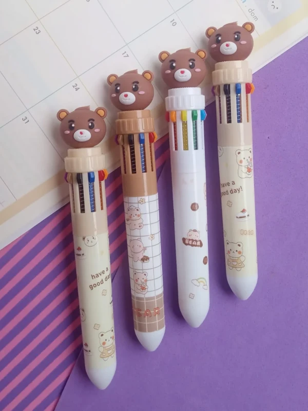 Caneta Ursinho 10 cores
