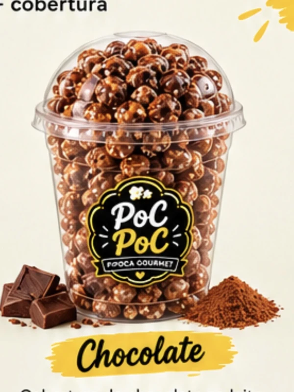 Pipoca trufada de chocolate