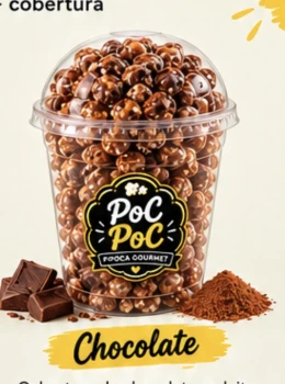 Pipoca trufada de chocolate