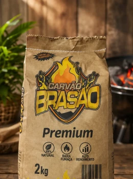 Carvão Brasão 2kg Alta Queima Duradoura