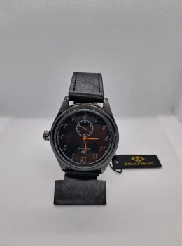 Relógio Masculino Bollfendo Classic Preto – Pulseira em Couro Sintético