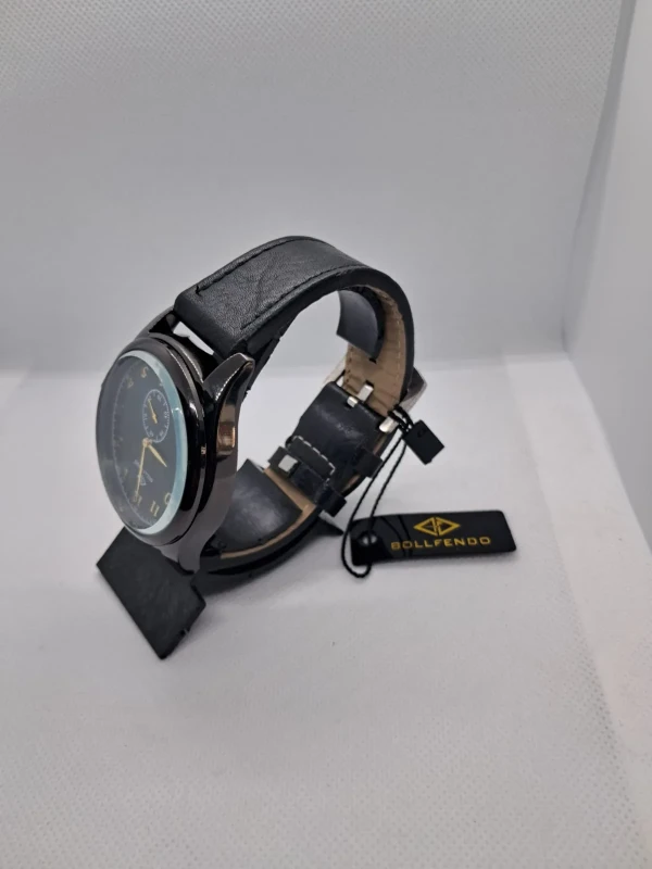 Relógio Masculino Bollfendo Classic Preto – Pulseira em Couro Sintético