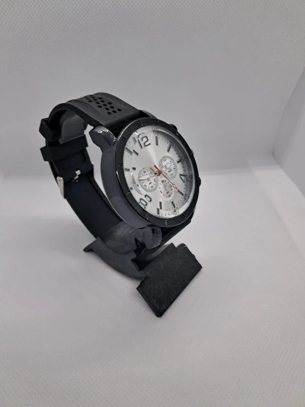 Relógio Masculino Sport Chrono Black Silver – Pulseira de Silicone