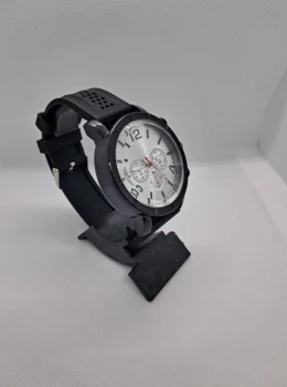Relógio Masculino Sport Chrono Black Silver – Pulseira de Silicone