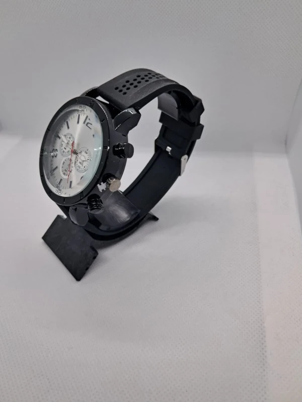 Relógio Masculino Sport Chrono Black Silver – Pulseira de Silicone