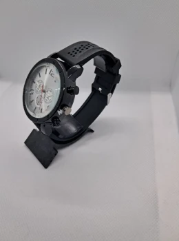 Relógio Masculino Sport Chrono Black Silver – Pulseira de Silicone