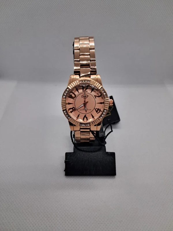 Relógio Feminino Elegance Rosé Crystal – Pulseira em Aço