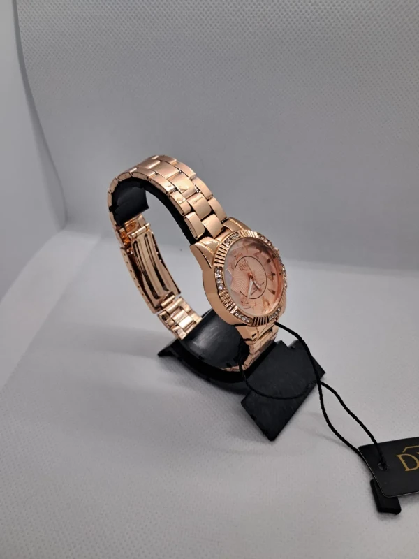 Relógio Feminino Elegance Rosé Crystal – Pulseira em Aço