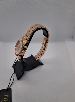 Relógio Feminino Elegance Rosé Crystal – Pulseira em Aço