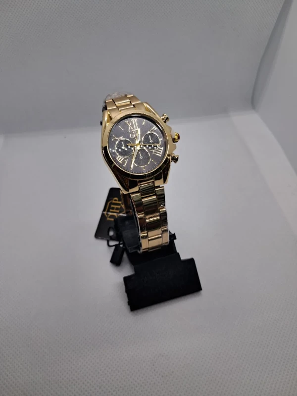 Relógio Feminino Elegance Gold Chrono – Pulseira em Aço