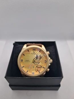 Relógio Masculino Pallivane Gear Gold – Pulseira em Couro