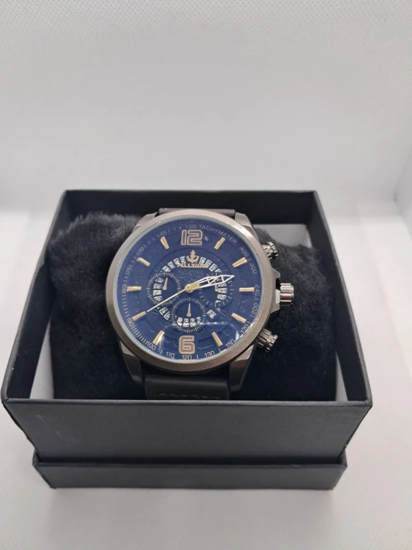 Relógio Masculino Pallivane Chronograph Blue – Pulseira em Couro