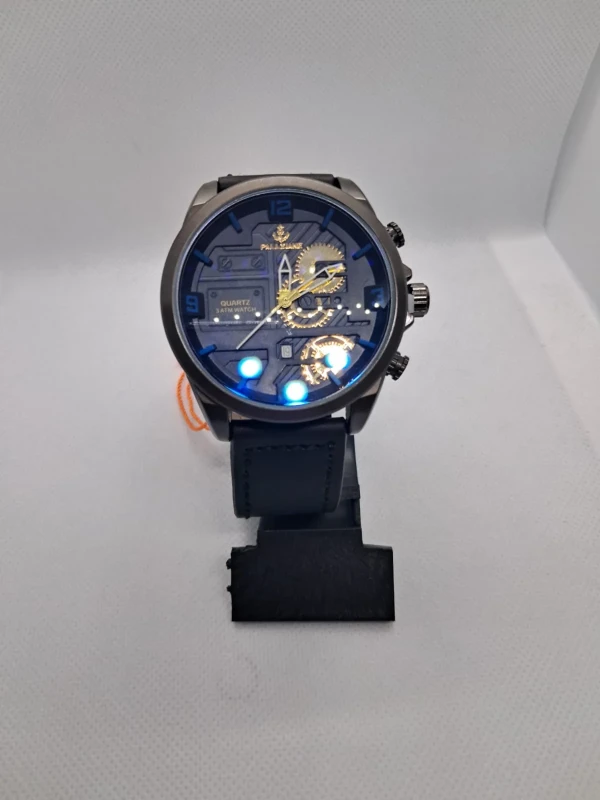 Relógio Masculino Gear Blue Premium – Pulseira em Couro