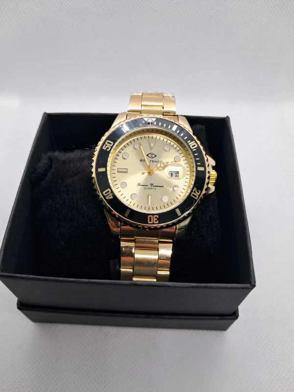 Relógio Masculino Bolfendo Dourado com Mostrador Champagne